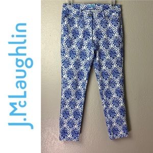 J. McLaughlin Blue and White Skinny Jeans